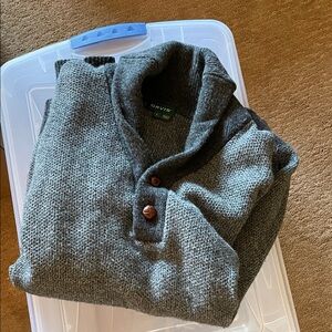 Orvis Charcoal Shawl Collar Sweater